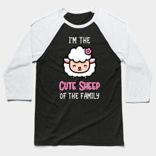 The Cute Sheep In The Family Funny Animal Kids Baseball T-Shirt